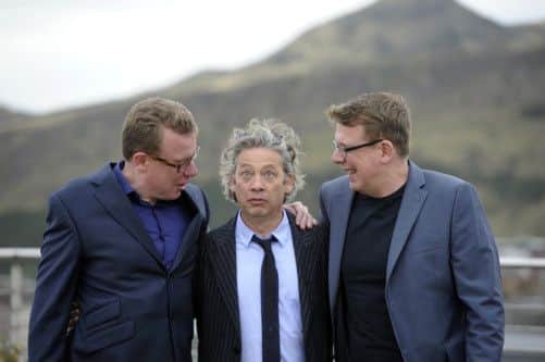 Charlie and Craig Reid with Dexter Fletcher. Picture: Julie Bull