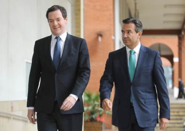 Osborne with Lloyds chief executive Antonio Horta-Osorio. Picture: Getty