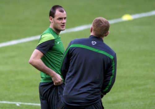 Anthony Stokes speaks to manager Neil Lennon. Picture: SNS