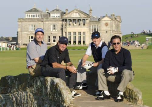 Huey Lewis, Tico Torres, Michael Douglas and Andy Garcia. Picture: Ian McIlgorm