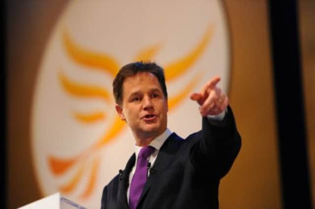 Nick Clegg at the Liberal Democrats Conference at SECC in Glasgow. Picture: Robert Perry