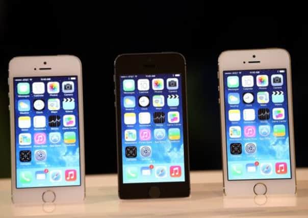 iOS 7, shown running on the new iPhone 5S. Picture: Getty