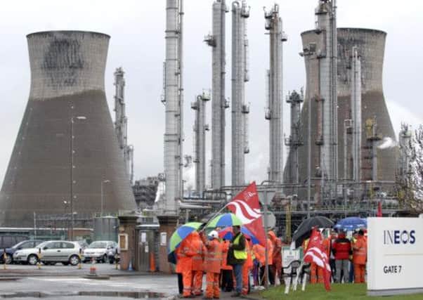 The Ineos oil refinery in Grangemouth is threatened with closure in three years' time, according to the company's chairman. Picture: Ian Rutherford