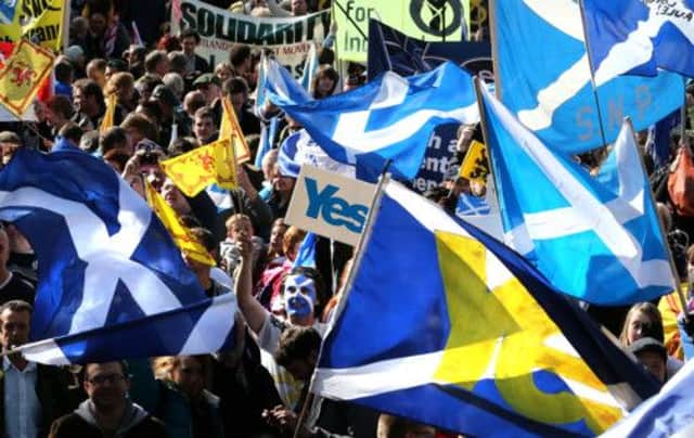 Supporters attend a rally for Scottish independence. Picture: PA