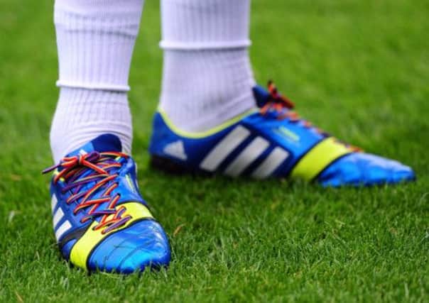 Joey Barton was one footballer who wore rainbow laces yesterday - but is the campaign a little crass? Picture: PA