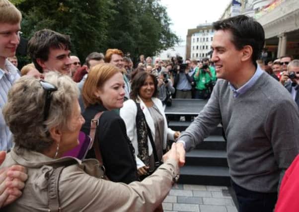 Labour leader Ed Miliband greets the public in Brighton ahead of the party's annual conference. Picture: Getty