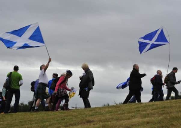 Pro-independence supporters on Calton Hill. Ian Smart says we will all have to take stock on 19 September 2014. Picture: Robert Perry