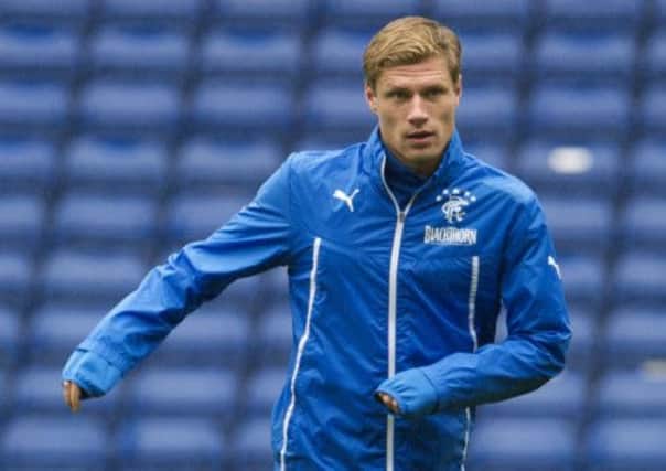 Marius Zaliukas pictured training at Ibrox with Rangers. Picture: SNS