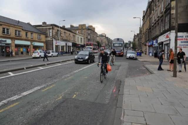 Cyclists on Leith Walk. The street is to receive funding from the Scottish Government to improve bike safety. Picture: Jane Barlow