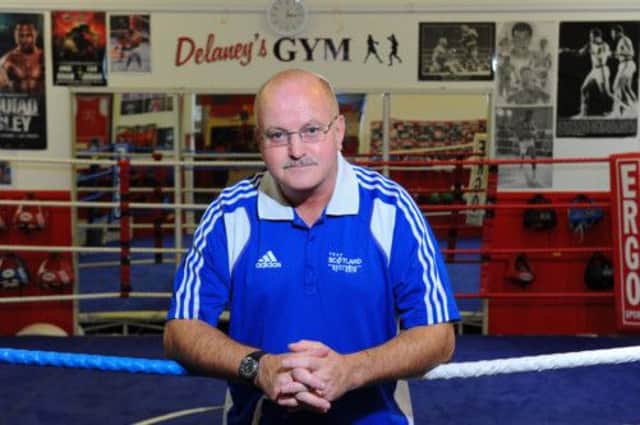 Frank Delaney in the Springhill Amateur Boxing Club in Shotts, where he trains three Commonwealth Games hopefuls. Picture: Robert Perry