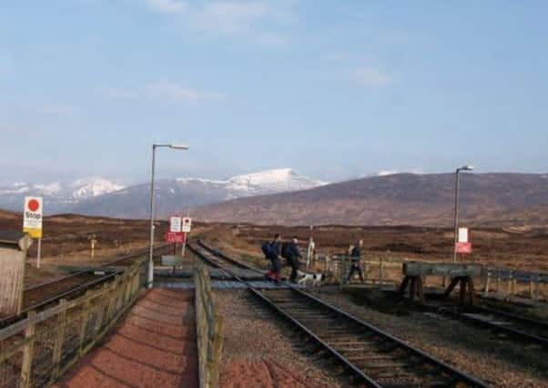 The level crossing at Corrour Station on Rannoch Moor. Picture: Ramblers Scotland