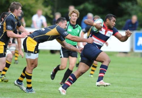 Aberdeens Peceli Nacamavatu dodges Simeon James in an earlier match against Currie. Picture: Neil Hanna