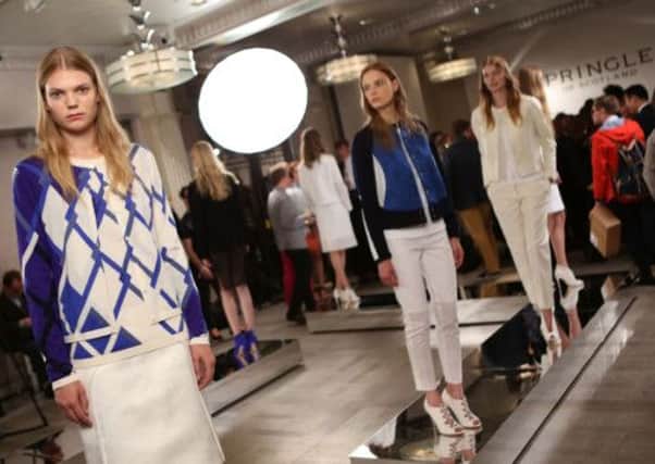 Models during the Pringle of Scotland presentation at London Fashion Week SS14. Picture: Getty