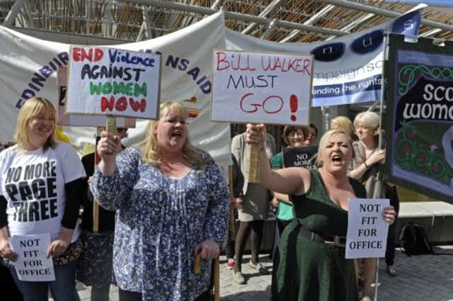 Demonstrators called for Bill Walker to resign. Picture: Julie Bull