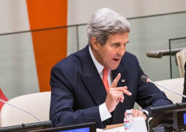 John Kerry at a Friends of the Syrian People meeting at the UN yesterday. Picture: Getty