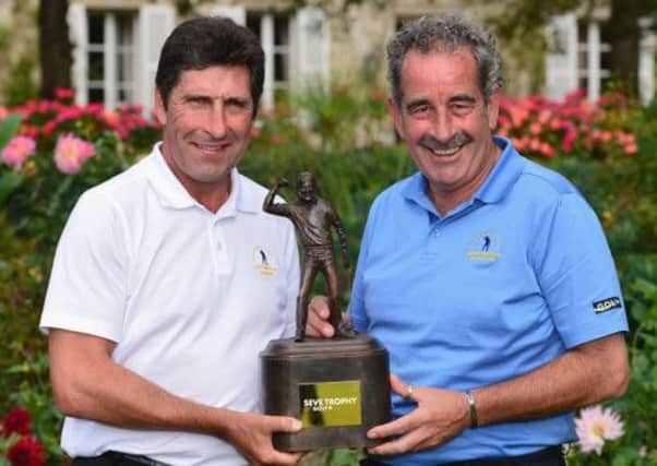Jose Maria Olazabal, left, captain of the European team and Sam Torrance, captain of the GB & Ireland side. Picture: Getty