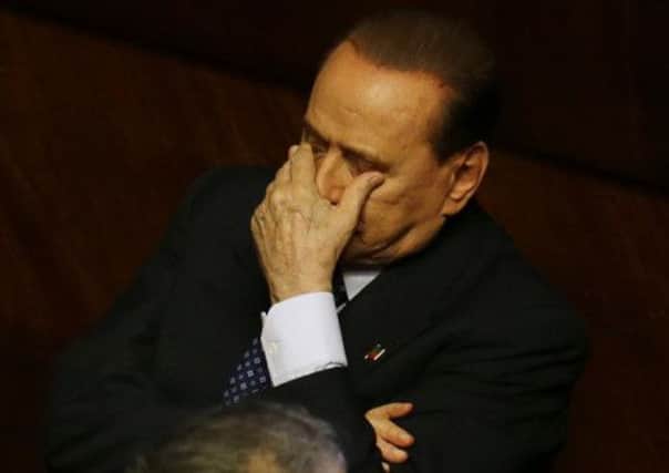 Silvio Berlusconi at the Senate, in Rome. Picture: AP
