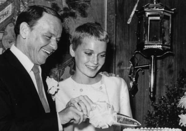 Mia Farrow and Frank Sinatra on their wedding day in 1966. Picture: Getty