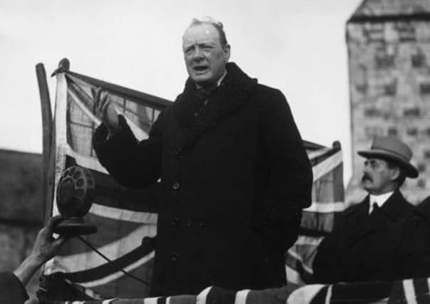 Winston Churchill (1874 - 1965) speaking at Westminster Abbey, London during the General Election of 1924. Picture: Getty