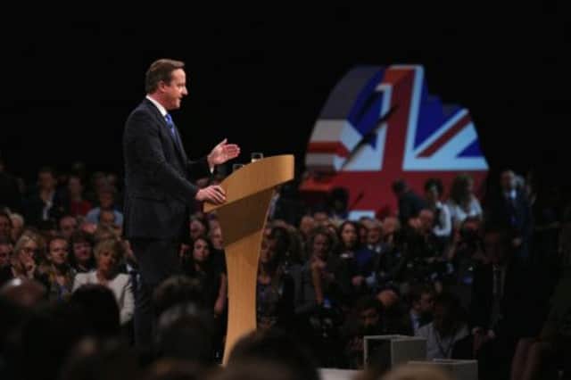 David Cameron makes his keynote speech on the final day of the Conservative Party Conference. Picture: PA