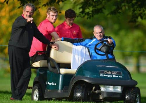 GB&I captain Sam Torrance and Ryder Cup skipper Paul McGinley look on during the first days fourballs at the Seve Trophy. Picture: Getty