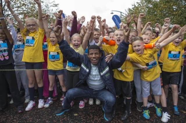 Haile Gebrselassie launches the Bank of Scotland Great Scottish Run in Glasgow.  Picture: Jeff Holmes