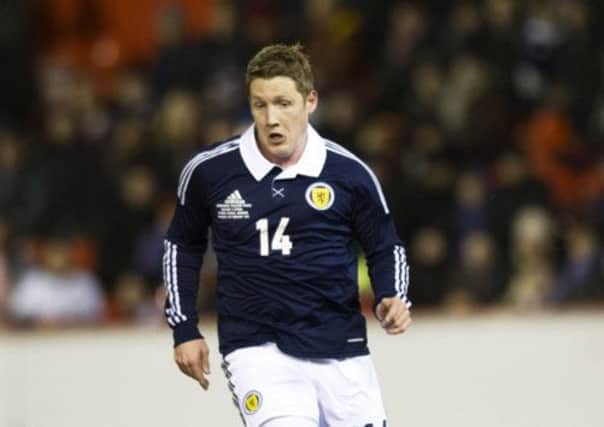 Kris Commons in action for Scotland for Scotland against Estonia in 2012. Picture: SNS