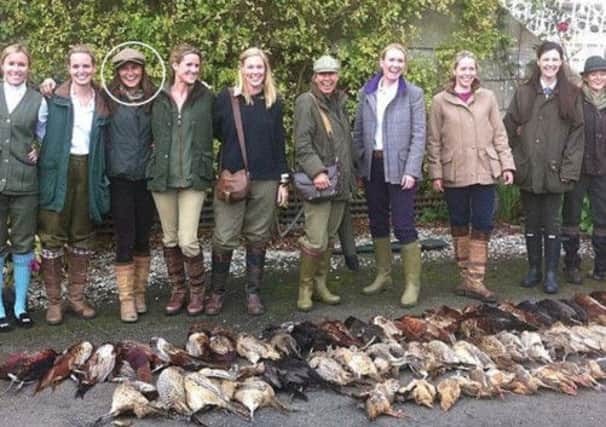 Pippa Middleton, circled, with friends at a shooting trip near Edinburgh. Picture: Comp