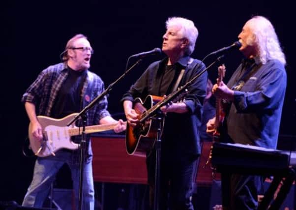 Stephen Stills, Graham Nash and David Crosby on stage in October 2012. Picture: Getty