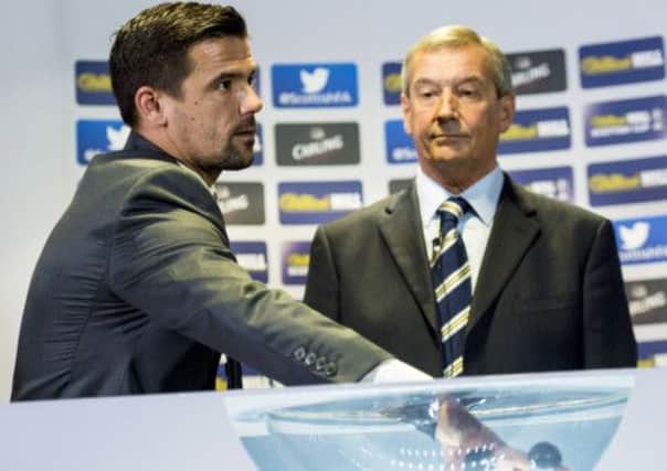 Nacho Novo on hand to conduct the William Hill Scottish Cup Third Round draw. Picture: SNS