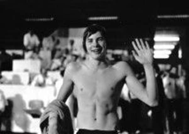 Swimmer David Wilkie celebrates his 200m breaststroke record in the 1970 Commonwealth Games. Picture: TSPL