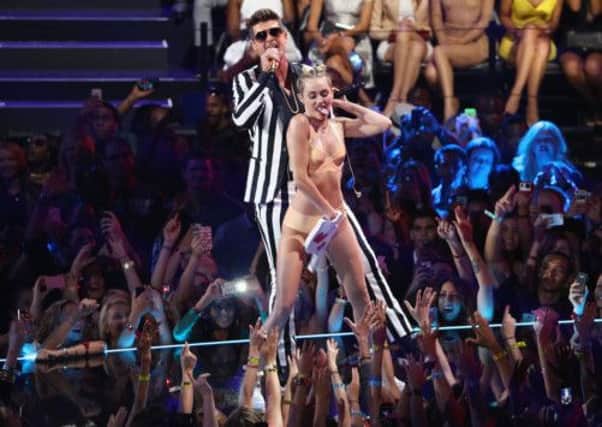 Miley Cyrus and Robin Thicke's infamous performance at the MTV Video Music Awards in August. Picture: Getty