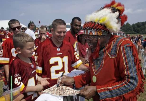 Zena Chief Z Williams meets fans at a Washington Redskins training camp in August. Picture: AP