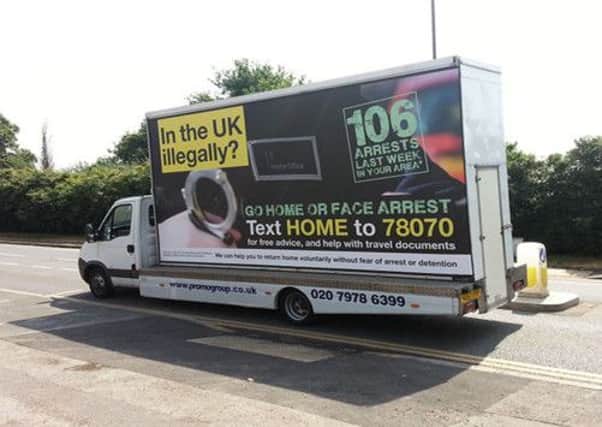 An ad watchdog has ruled that although the 'Go Home' should be banned, they are not offensive. Picture: PA