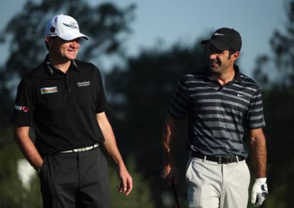 Paul Lawrie and Luis Figo at the Portugal Masters. Picture: Getty Images