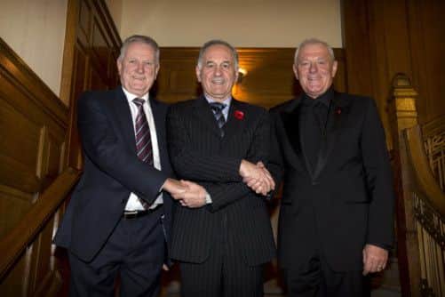 Walter Smith, right, and Ian Hart, left, were welcomed onto the Rangers board by Charles Green last November. Picture: Rangers FC/PA