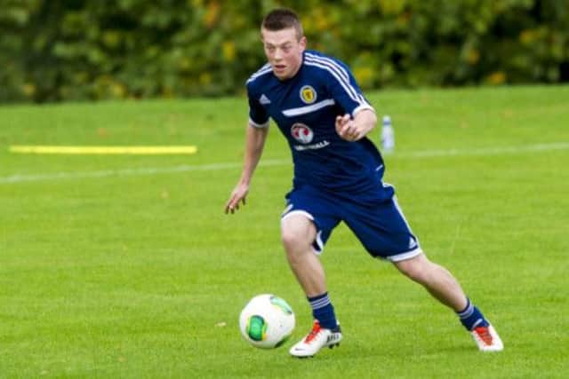 Callum McGregor in training as he prepares to take on Slovakia. Picture: SNS