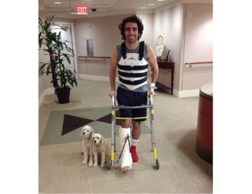 Scottish racing driver Dario Franchitti leaves hospital. Picture: AP
