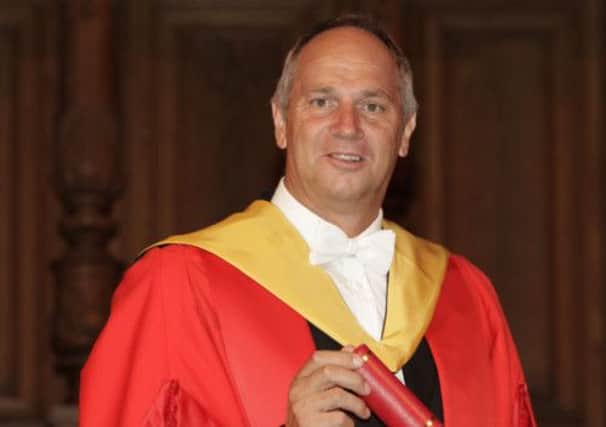 Sir Steve Redgrave receives his honorary degree from Edinburgh University. Picture: Toby Williams