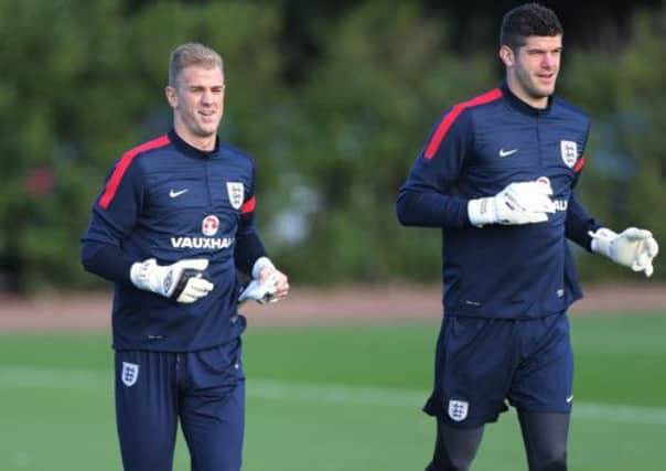 England goalkeepers Joe Hart and Fraser Forster. Picture: PA