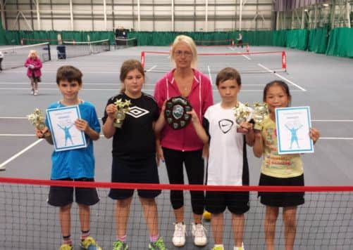 Bishopbriggs-based coach Allwyn Crawford, centre, is flanked, from left, by Greg Lawrie, Rachel Love, Oliver Black and Kirsty Shu