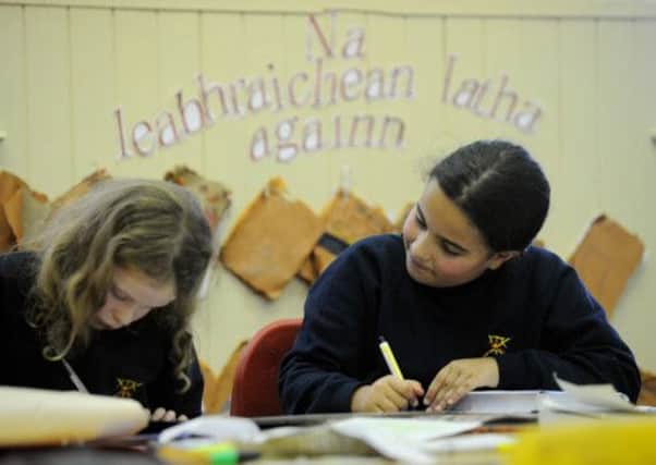 Pupils learn Gaelic. According to the last census, 58,000 people identify themselves as Gaelic speakers. Picture: Neil Hanna