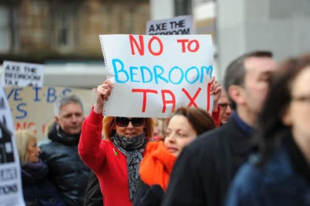 Protestors in Glasgow march against the 'bedroom tax'. Picture: Robert Perry