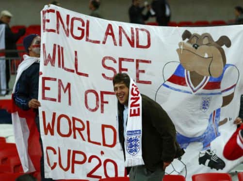 England fans were full of bravado after the final whistle. Picture: Reuters