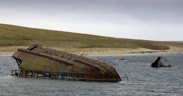 Historic Scotland's survey will focus on 'blockships' around Orkney's Churchill Barriers. Picture: Donald MacLeod