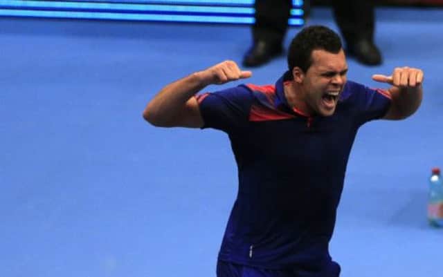 Jo-Wilfried Tsonga of France celebrates his quarter-final victory over Austria's Dominic Thiem. Picture: AFP/Getty