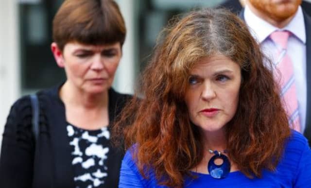 Linzi Collings speaks yesterday outside the inquest in Horsham, West Sussex. Picture: PA