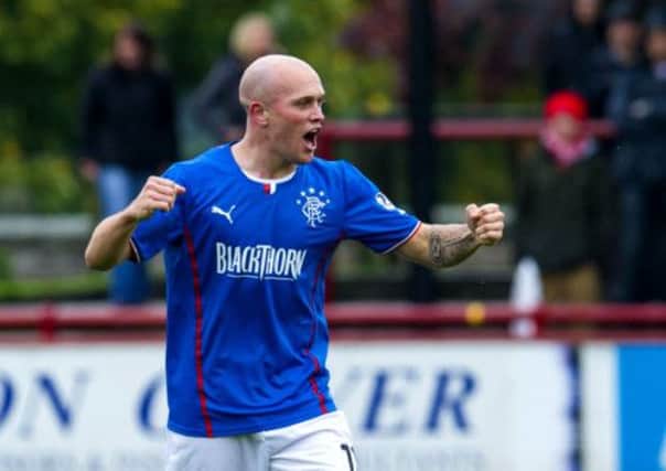 Rangers' Nicky Law celebrates equilising for his side. Picture: SNS