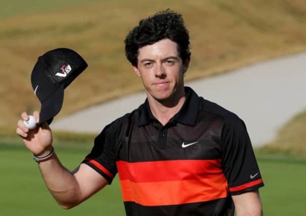 Rory McIlroy acknowledges the crowd during the final round of the Kolon Korea Open at the Woo Jeong Hills Country Club. Picture: Getty