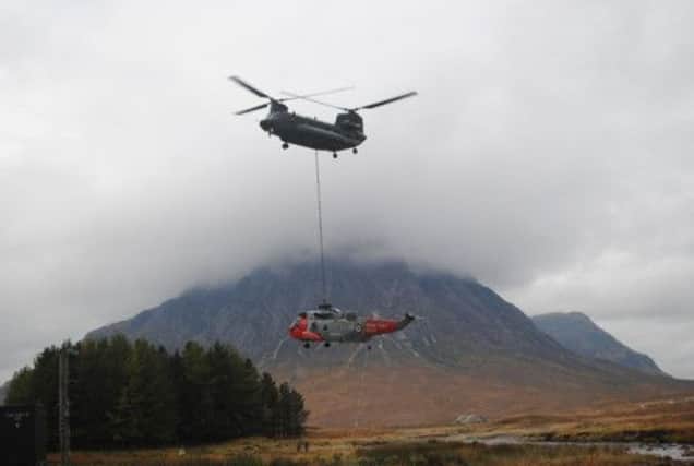The Royal Navy Sea King Mk 5 was in Glencoe on a training exercise. Picture: Contributed